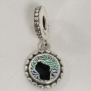 Pandora Michigan Genuine Up North WJ Charm, S925 Silver Jewelry